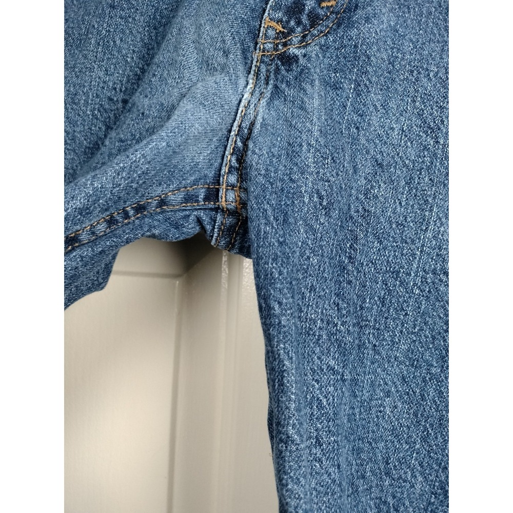 Levis 505 Jean Shorts Mens 34(33) Blue Dark Stonewash WaterLess Regular Fit 10" - Picture 12 of 15